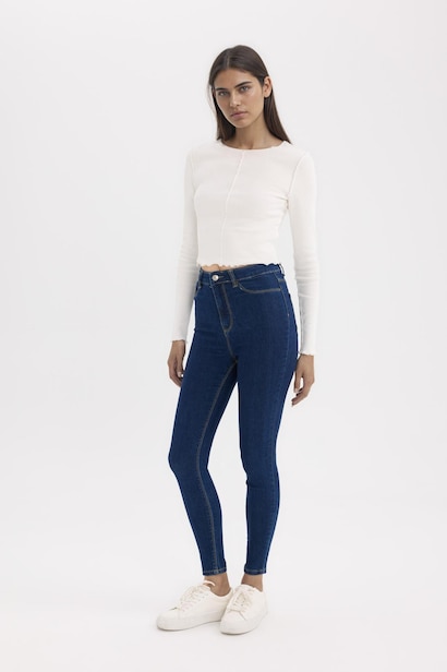 Jegging High Waist Ankle Length Skinny Leg Jeans