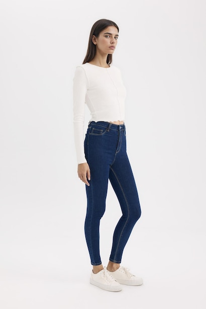 Jegging High Waist Ankle Length Skinny Leg Jeans