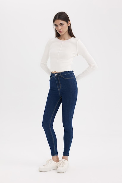 Jegging High Waist Ankle Length Skinny Leg Jeans