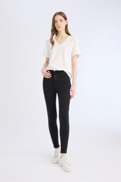 Jegging High Waist Ankle Length Skinny Leg Basic Jeans