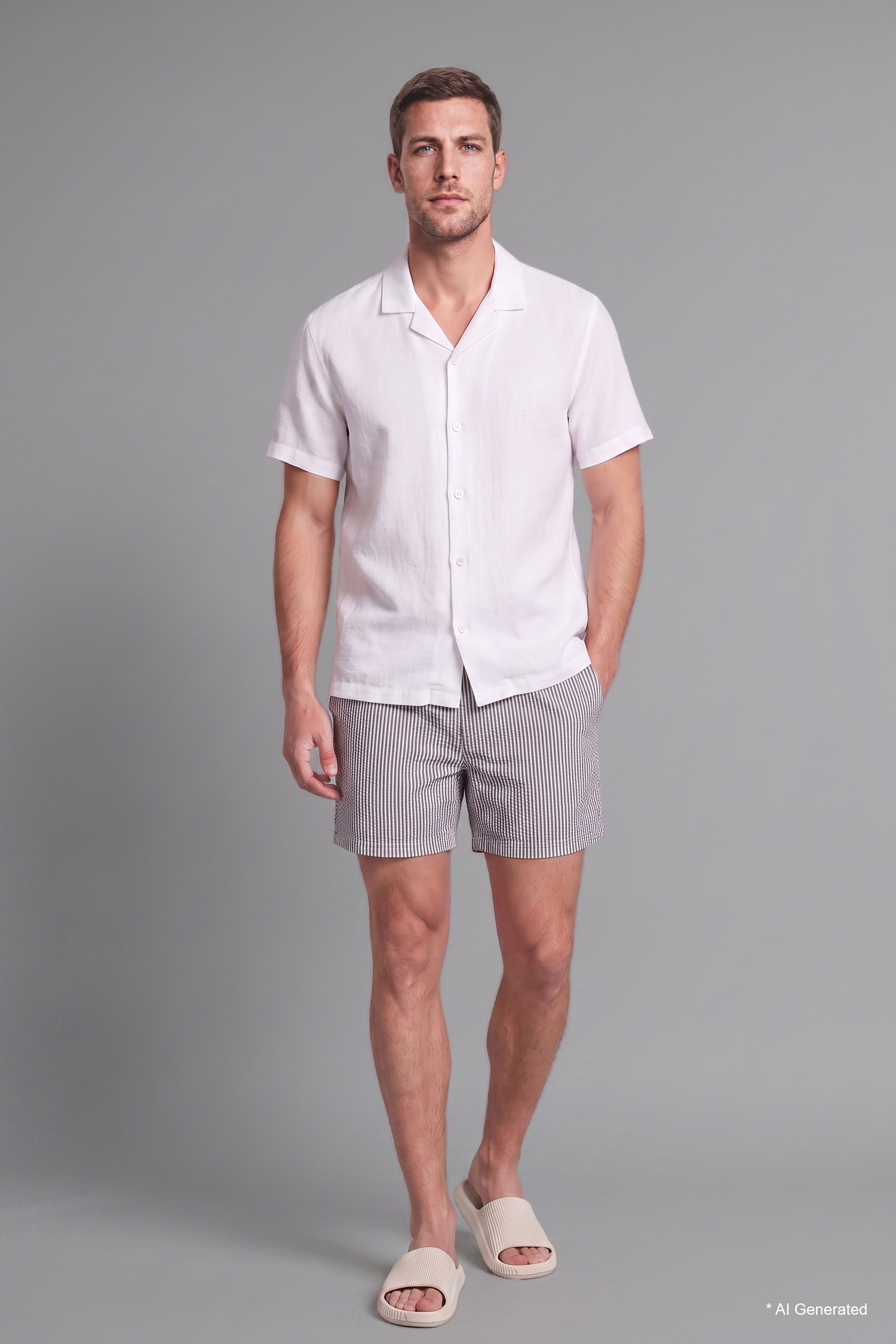 Striped Short Swim Shorts