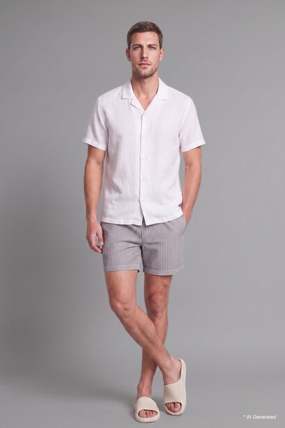 Striped Short Swim Shorts
