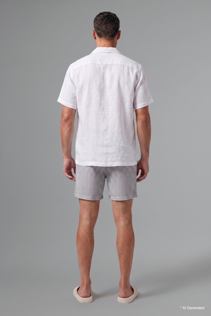 Striped Short Swim Shorts