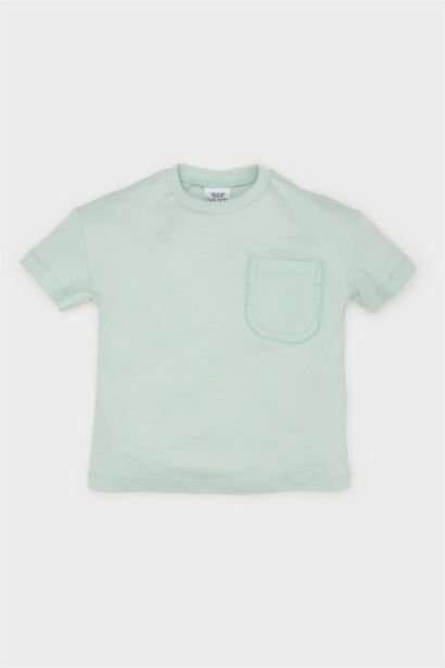 تيشيرت نص ردن قصة عادية بياقة مستديرة