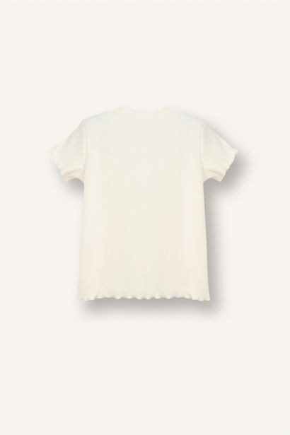 تيشيرت بيبي بناتي فلورال نص كم مضلع قصة عادية