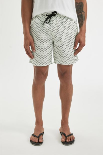 Short de bain à Motifs Coupe Régulière avec doublure en filet