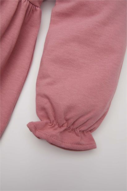 فستان بناتي بطبعة شعار قماش رقيق قصة عادية برقبة مستديرة