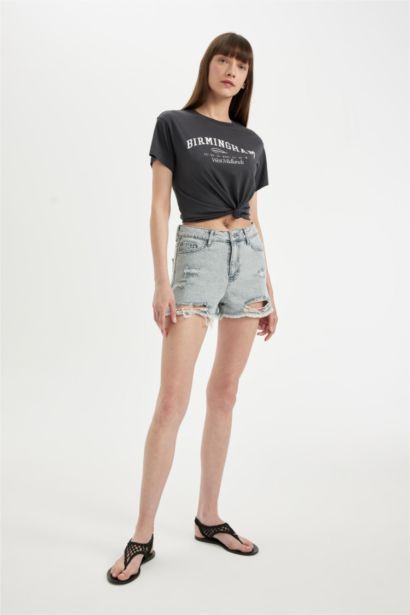 High Waist Denim Shorts