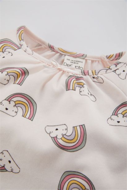 Baby Girl Rainbow Printed 2 Piece Pajama Set