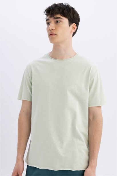 Regular Fit Crew Neck Dirty Short Sleeve T-Shirt