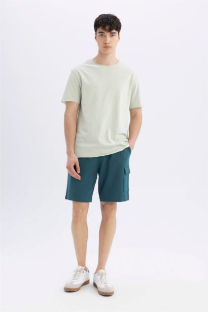 Regular Fit Crew Neck Dirty Short Sleeve T-Shirt