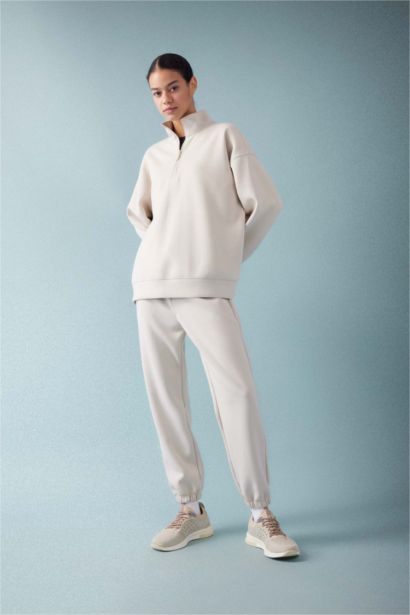 DeFactoFit Oversize Fit Zippered Sports Sweatshirt