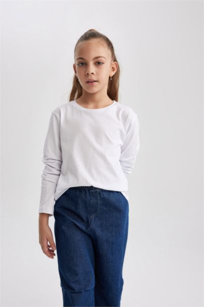 Girl Regular Fit Crew Neck Long Sleeve T-Shirt