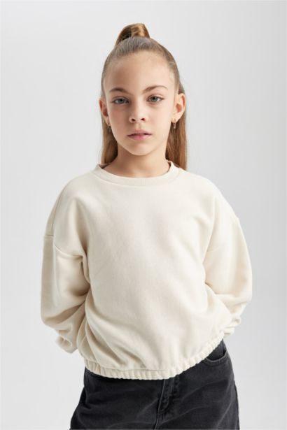 Girl Crew Neck Basic Sweatshirt
