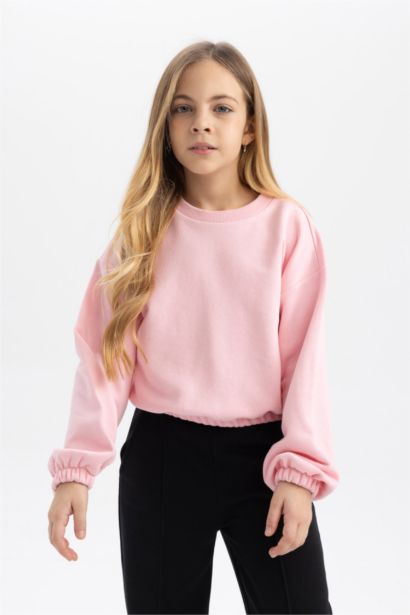 Girl Crew Neck Basic Sweatshirt