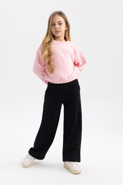 Girl Crew Neck Basic Sweatshirt