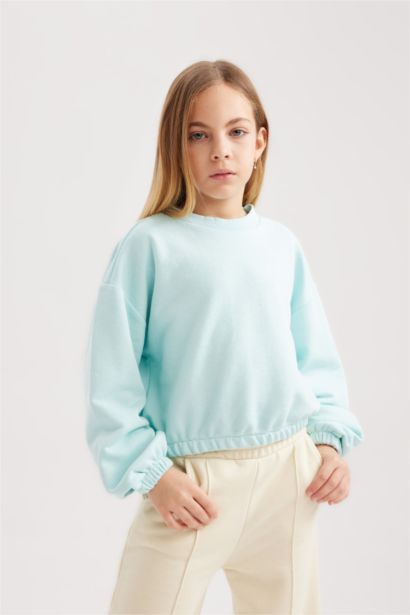 Girl Crew Neck Basic Sweatshirt