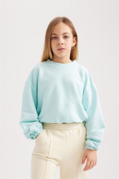 Girl Crew Neck Basic Sweatshirt