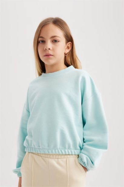 Girl Crew Neck Basic Sweatshirt