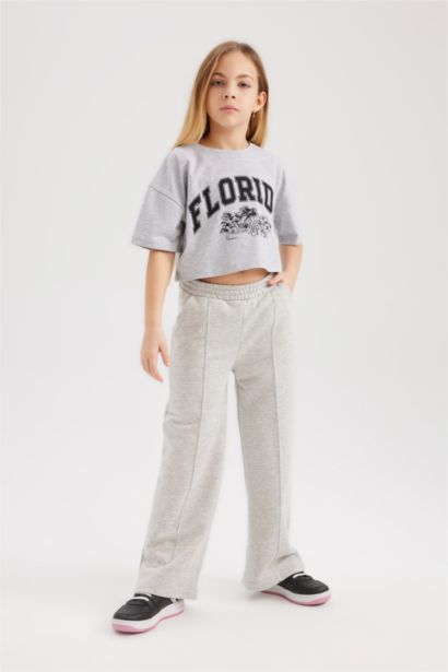 Girl 2 Piece Short Sleeve Crop T-Shirt