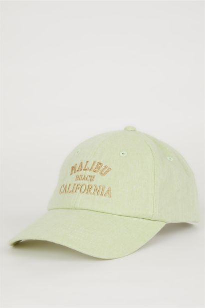 Bonnet en Lin Brodé pour Femme