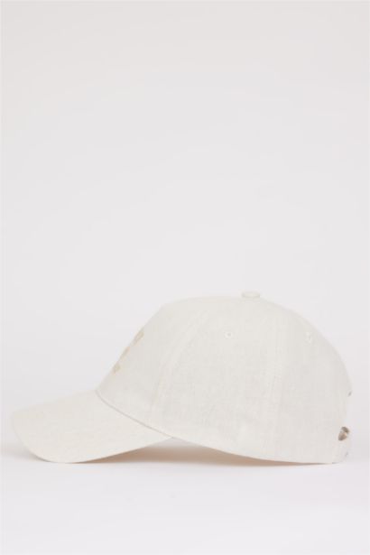 Woman Embroidered Linen Cap