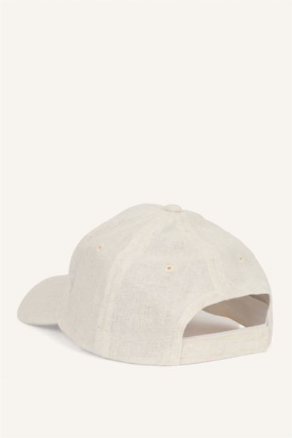 Kadın Nakışlı Keten Cap Şapka