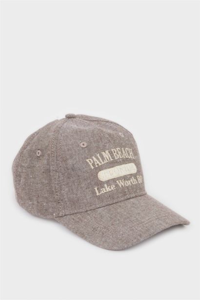 Kadın Nakışlı Keten Cap Şapka