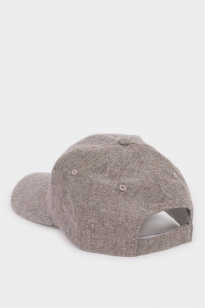 Kadın Nakışlı Keten Cap Şapka