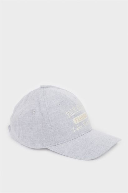 Kadın Nakışlı Keten Cap Şapka