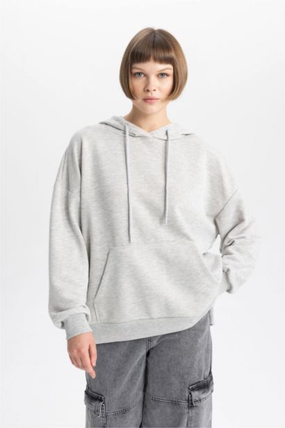 Oversize Geniş Kalıp Kapüşonlu Sweatshirt