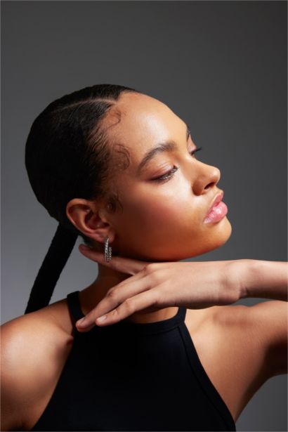 Woman 3 Piece Hoop Silver Earrings