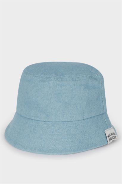 Boy Label Printed Denim Bucket Hat