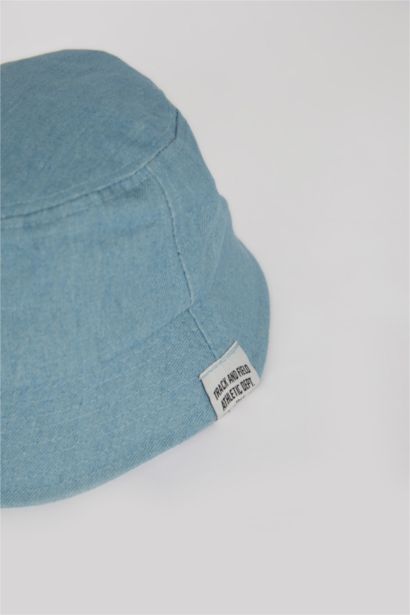 Boy Label Printed Denim Bucket Hat