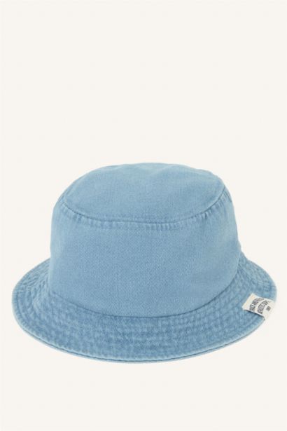Boy Label Printed Denim Bucket Hat
