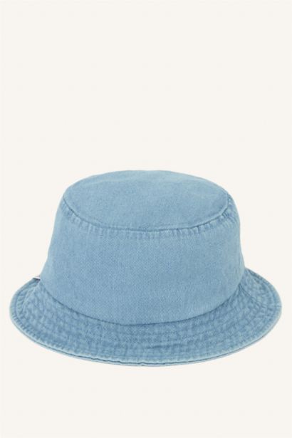 Boy Label Printed Denim Bucket Hat