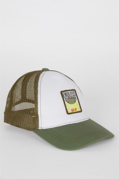 Erkek Çocuk Etiket Baskılı Gabardin Beyzbol Basketbol Şapkası