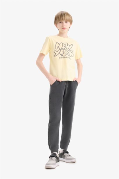 Boy Elastic Waist Leg Pocket Basic Jogger Sweatpants