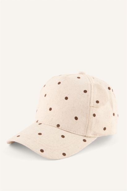 Baskılı Pamuklu Cap Şapka Kız Bebek