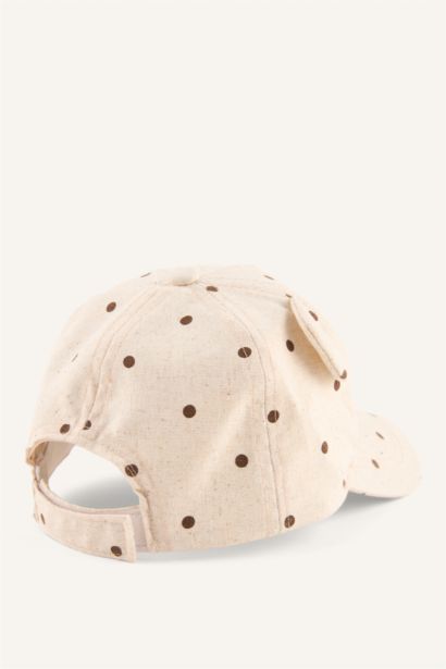 Baskılı Pamuklu Cap Şapka Kız Bebek