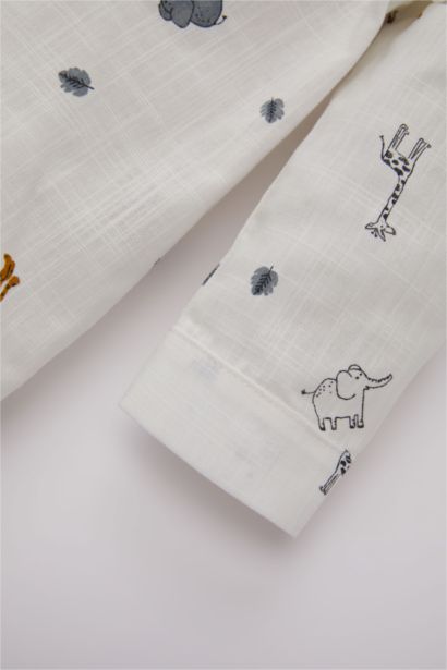Chemise Mousseline Manches Longues à Motifs Pour Bébé Garçon