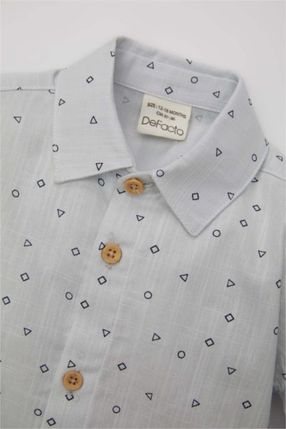 Baby Boy Voile Long Sleeve Patterned Shirt