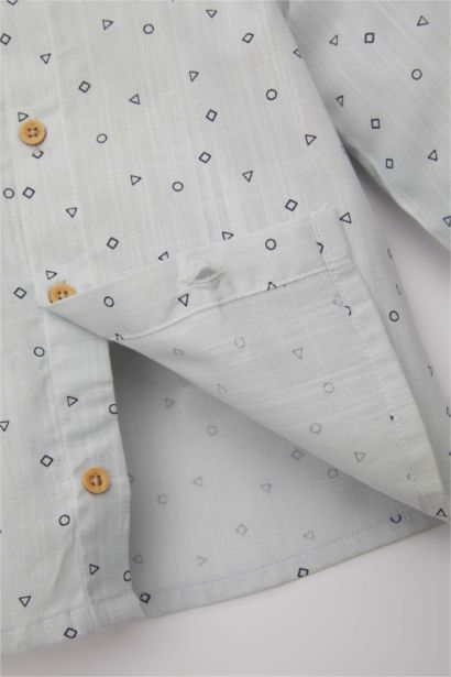 Baby Boy Voile Long Sleeve Patterned Shirt