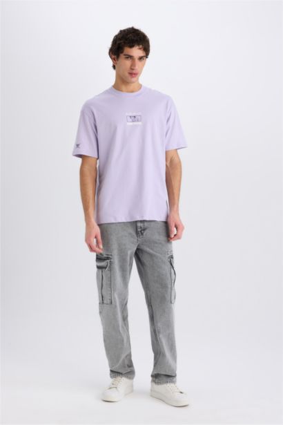 Boxy Fit One Piece Crew Neck Printed Short Sleeve T-Shirt