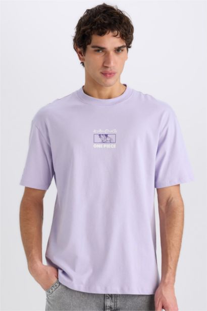 Boxy Fit One Piece Crew Neck Printed Short Sleeve T-Shirt