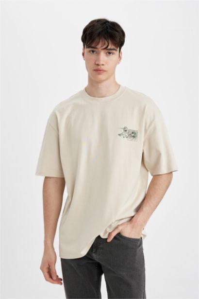 Oversize Fit Rick and Morty Licensed Crew Neck Printed Short Sleeve T-Shirt