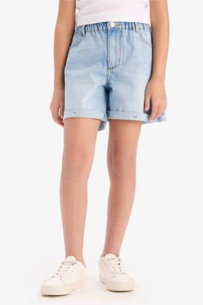 Short Paperbag en jean pour fille