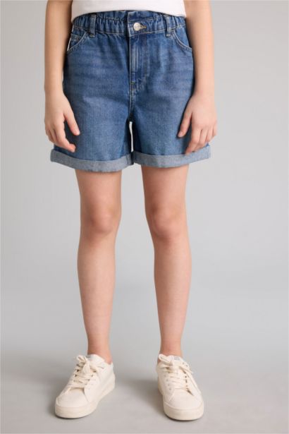 Girl Paperbag Denim Shorts