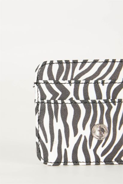 Woman Animal Printed Faux Leather Card Holder