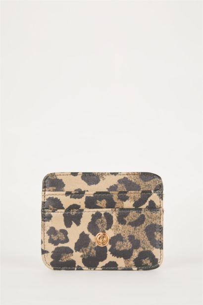 Woman Animal Printed Faux Leather Card Holder